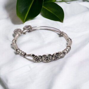 Alex and Ani Charm Bracelet Silver Gold Finish - Expands 2"- 3.5"